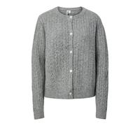 Pieces Strickjacke PCSILLY Cable Knit mit Woll-Anteil Mittelgrau Melange Größe L