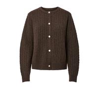 PIECES Regular Fit Strickjacke mit Woll-Anteil Modell 'SILLY' in Mittelbraun Mel, Größe XS
