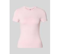 PIECES Slim Fit T-Shirt mit Rundhals Modell 'LULA' in Rosa, Größe XS