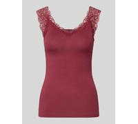 PIECES Slim Fit Tanktop aus Viskose-Mix Modell 'BARBERA' in Dunkelrot, Größe L