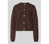 PIECES Strickjacke mit Woll-Anteil Modell 'SILLY' in Mittelbraun Mel, Größe M