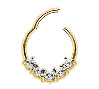 Nasenpiercing ADELIA´S "Piercing - Nasenpiercing 316L Stahl Stein", gold, Piercings, Damen, mit Stein, Ø 7 mm, 316L Stahl (67512307-0) gold