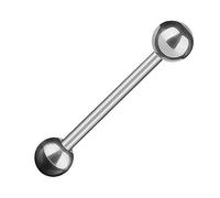Piercingfaktor Barbell Stab Piercing Hantel Stecker Zunge Ohr Ohrpiercing Zungenpiercing Intim Brust Oral Tragus Helix Kugel 1,6mm x 8mm x 3mm Silber