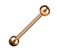 Piercingfaktor Barbell Stab Piercing Hantel Stecker Zunge Ohr Ohrpiercing Zungenpiercing Intim Brust Oral Tragus Helix Kugel 1,6mm x 22mm x 5mm Rosegold