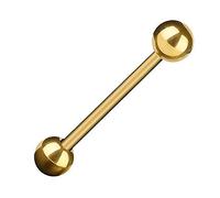 Piercingfaktor Barbell Stab Piercing Hantel Stecker Zunge Ohr Ohrpiercing Zungenpiercing Intim Brust Oral Tragus Helix Kugel 1,6mm x 22mm x 5mm Gold