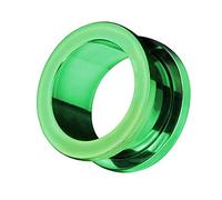 Piercingfaktor Flesh Tunnel Ohr Schraub Ear Plug Piercing Edelstahl Schraubverschluss Ohrpiercing Creole 3 mm Grün