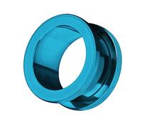 Piercingfaktor Flesh Tunnel Ohr Schraub Ear Plug Piercing Edelstahl Schraubverschluss Ohrpiercing Creole 3 mm Blau