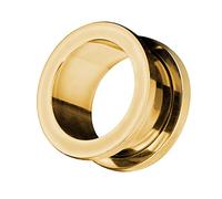 Piercingfaktor Flesh Tunnel Ohr Schraub Ear Plug Piercing Edelstahl Schraubverschluss Ohrpiercing Creole 22 mm Gold