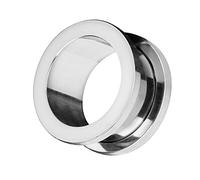 Piercingfaktor Flesh Tunnel Ohr Schraub Ear Plug Piercing Edelstahl Schraubverschluss Ohrpiercing Creole 22 mm Silber