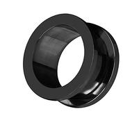 Piercingfaktor Flesh Tunnel Ohr Schraub Ear Plug Piercing Edelstahl Schraubverschluss Ohrpiercing Creole 3 mm Schwarz