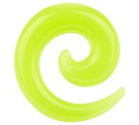 Piercingfaktor Piercing Ohrpiercing Dehnungsspirale Dehnungsschecke Schnecke Expander Ohr Kunststoff Glow in The Dark 6 mm Neongelb