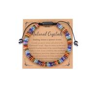 PiercingJak Chakra Armband Echte Steine Heilsteine Armbänder für Herren Damen Perlenarmband Bunte Kristall Edelstein Glücksarmband Healing Reiki Energietherapie Schmuck Unisex