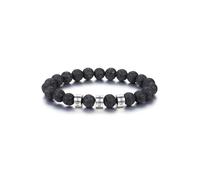 PiercingJak Herren Armband mit 3 Namen Gravur Männer Perlenarmband Edelstahl Namensperlen 8mm Lavasteine Perlen Armbänder Edelsteine Spiritueller Schmuck Personalisierte Geschenke für Mann