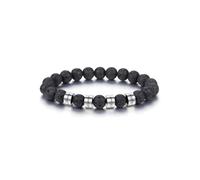 PiercingJak Herren Armband mit 4 Namen Gravur Männer Perlenarmband Edelstahl Namensperlen 8mm Lavasteine Perlen Armbänder Edelsteine Spiritueller Schmuck Personalisierte Geschenke für Mann