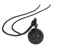 PiercingJak Obsidian Halskette Herren Frauen Kristalle Kette mit Lotus Blume Muster Anhänger Schwarz Heilsteine Talisman Yoga Schmuck Amulett Spirituelle Geschenke für Männer Damen