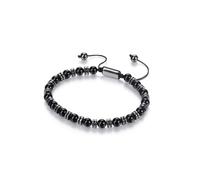 PiercingJak Perlenarmband Obsidian Hämatit Armband Schwarz Steine Perlen Armbänder 6mm Heilsteine Schutzstein Boho Yoga Schmuck Spirituelle Geschenke für Herren Damen