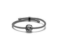 PiercingJak Personalisiertes Armband Herren Damen Edelstahl Charm mit Foto Gravur Geflochtene Segeltau Armbänder verstellbar Fotoarmband Personalisierte Geschenke für Männer Frauen, Grau