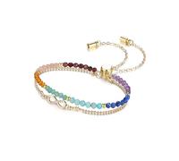 PiercingJak Unendlichkeitszeichen Armband Damen Chakra Echte Steine Armbänder Infinity Armkette Kristall bunte Perlen Edelstein Heilsteine Schmuck Freundschaft Liebe Geschenke für Frauen