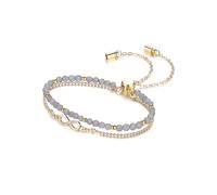 PiercingJak Unendlichkeitszeichen Armband Damen Mondstein Echte Steine Perlen Armbänder Infinity Armkette Kristall Edelstein Heilsteine Schmuck Freundschaft Liebe Geschenke für Frauen