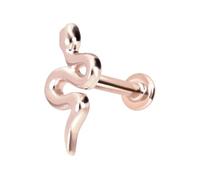 PIERCINGLINE Gold Ohr-Piercing Labret mit Innengewinde SCHLANGE 14 KARAT Roségold 1 x 5 mm