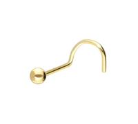 PIERCINGLINE Nasenpiercing 14/18 Karat Gold Nasenstecker Spirale KUGEL 585er Gold Goldfarben | 14 Karat Kugelgröße: 2,5mm