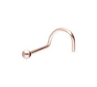 PIERCINGLINE Nasenpiercing 14/18 Karat Gold Nasenstecker Spirale KUGEL 585er Gold Roségoldfarben | 14 Karat Kugelgröße: 2,5mm