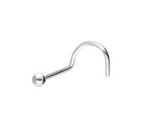 PIERCINGLINE Nasenpiercing 14/18 Karat Gold Nasenstecker Spirale KUGEL 585er Gold Weißgoldfarben | 14 Karat Kugelgröße: 2,5mm