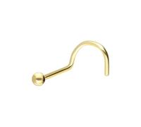 PIERCINGLINE Nasenpiercing 14/18 Karat Gold Nasenstecker Spirale KUGEL 750er Gold Goldfarben | 18 Karat Kugelgröße: 2,5mm