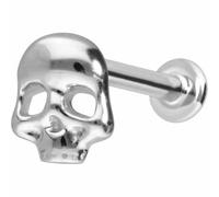 PIERCINGLINE Piercing Stecker 14 Gold Labret mit Innengewinde TOTENKOPF 585er Gold - Roségoldfarben, Goldfarben, Silberfarben
