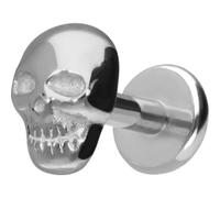 PIERCINGLINE Piercing Stecker Titan Labret mit Push Fit TOTENKOPF - Roségoldfarben, Schwarz, Goldfarben, Silberfarben