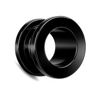 PIERCINGO® FLESH-TUNNEL 1.2mm-32mm Schwarz CHIRURGENSTAHL 316L EDEL-STAHL Tunnel-Piercing Ohr-Stecker Tube Ear-Plug Double-Flared Schraub-Gewinde Piercing-Schmuck (10mm)