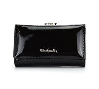 Pierre Cardin 05 Line 108, Damen Geldbörse, Naturleder, 18 Kartenfächer, Münz- und Geldscheinfächer, 8x14x3 cm, Schwarz