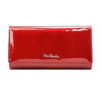 Pierre Cardin 06 Italy Damen Geldbörse - Elegante Portemonnaie Damen, Rechteckig, Münzfach, Separate Geldscheinfächer, Kartenfächer, Naturleder, Leuchtend Rot 18,5 x 10 x 3 cm