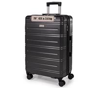 Pierre Cardin ABS Hartschalenkoffer - Reisegepäck mit 8 Spinnrollen | Teleskopgriff | Hartseitenkoffer Lyon CL889, dunkelgrau, M, Koffer