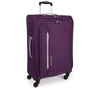 Pierre Cardin Cion CL610M Reisegepäck mit weichen Seiten und belastungsgeprüften langlebigen Rollen, Teleskopgriff Koffer mit Packgurten, Lila und Hellgrau, M, Größe M: 69 cm