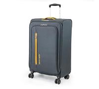 Pierre Cardin Cion CL610M Reisegepäck mit weichen Seiten und belastungsgeprüften langlebigen Rollen, Teleskopgriff Koffer mit Packgurten, Grau und Orange, M, Größe M: 69 cm