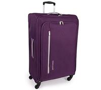 Pierre Cardin Cion CL610M Reisegepäck mit weichen Seiten und belastungsgeprüften langlebigen Rollen, Teleskopgriff Koffer mit Packgurten, Lila und Hellgrau, L, Größe L: 78 cm