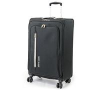 Pierre Cardin Cion CL610M Reisegepäck mit weichen Seiten und belastungsgeprüften langlebigen Rollen, Teleskopgriff Koffer mit Packgurten, schwarz / grau, M, Größe M: 69 cm
