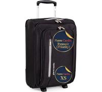 Pierre Cardin Cion CL610M Reisegepäck mit weichen Seiten und belastungsgeprüften langlebigen Rollen, Teleskopgriff Koffer mit Packgurten, schwarz / grau, Carry On, Handgepäckgröße: 50 x 34 x 20 cm