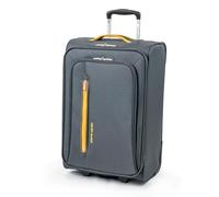 Pierre Cardin Cion CL610M Reisegepäck mit weichen Seiten und belastungsgeprüften langlebigen Rollen, Teleskopgriff Koffer mit Packgurten, Grau und Orange, S, Größe S: 56 x 39 x 25 cm