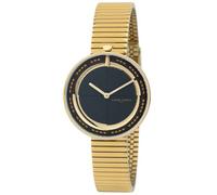 Pierre Cardin Damen Armband-Uhr schlichtes Ziffernblatt analoge Quarz-Uhr mit Edelstahl-Armband 3ATM 32mm CMA.0009 Gold/Schwarz