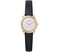 Pierre Cardin Damen Armband-Uhr Zweizeiger-Uhr analoge Quarz-Uhr mit Leder-Armband 3ATM 27mm CPI.2501 Schwarz/Rose-Gold
