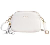 Pierre Cardin Damen-Handtasche, Echtes Leder, Schultertasche, Shopper, Multifunktional, Elegant, Weiß, Mittelgroß