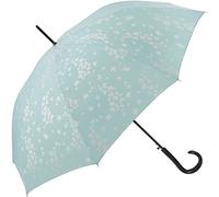 Pierre Cardin Damen Regenschirm Stockschirm mit Automatik Papillion aquifer irisierende Schmetterlinge