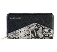 PIERRE CARDIN Damengeldbörse, aus Kunstleder, schön, groß, geräumig, Leder, Geschenk, Geldbörse mit Münzfach, Geldscheinhalter, Geldbörse für Mädchen, Schwarz , L, Zeitgenössisch