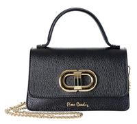 Pierre Cardin Damenhandtasche, echtes Leder, klein, Umhängetasche, multifunktional, elegant, Handtasche, Schultertasche, multifunktional, Damenhandtaschen, Umhängetasche, Schwarz , kompakt