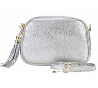 Pierre Cardin Damentasche aus echtem Leder, großer Shopper mit Schultergurt, multifunktional, elegant, hergestellt in Italien, silber / schwarz