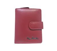 Pierre Cardin Geldbörse aus echtem Leder mit Reißverschluss und Logo aus brüniertem Metall, 9 Kartenfächer, Doppelfach, Dokumentenhalter, Maße 10 x 9 x 2,5 cm, Art. 2509, rot, 10X9x2,5, Modern