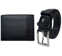 PIERRE CARDIN Geschenkset für Herren, Gürtel und Geldbörse aus Leder