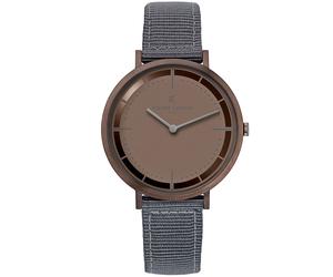 Pierre Cardin Herren Armband-Uhr analoge Quarz-Uhr mit Textil-Armband 3ATM 41mm CBV.1036 Grau/Braun